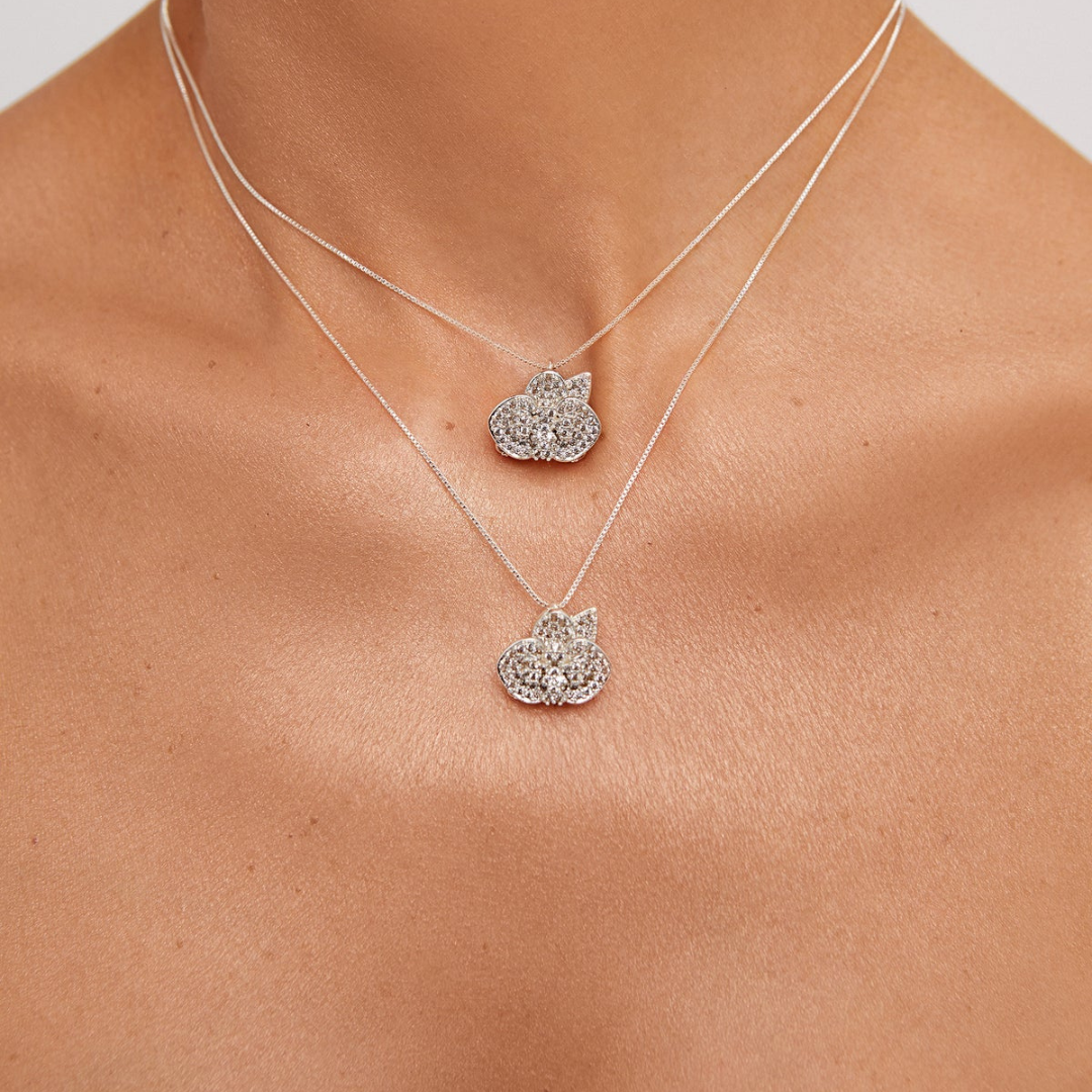 Colar Orquídea Cravejada