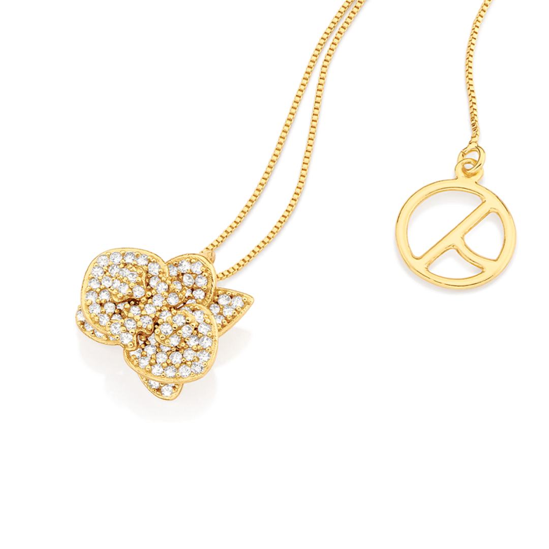 Colar Orquídea Cravejada